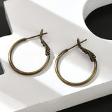 4 Pcs Brass Hoop Earrings, Ring, Antique Bronze, 20x1.5mm