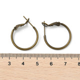 4 Pcs Brass Hoop Earrings, Ring, Antique Bronze, 20x1.5mm