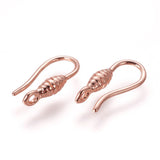 14mm Brass Earring Hooks With Vertical Loop, Rose Gold