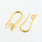4 Pcs Brass Earring Hooks For Earring Designs Ear Wire Golden 5x8.5xmm