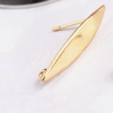 4 Pcs Brass Stud Earrings Loops 21.5x4mm