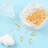 8 Pcs, 15x10mm,2 Colors Brass Leverback Earring Findings, with Horizontal Loops, Lead Free and Cadmium Free, Golden & Silver.