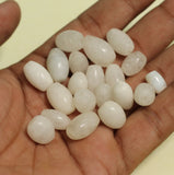 50 Pcs White Onyx Stone Beads Oval 11-17 mm