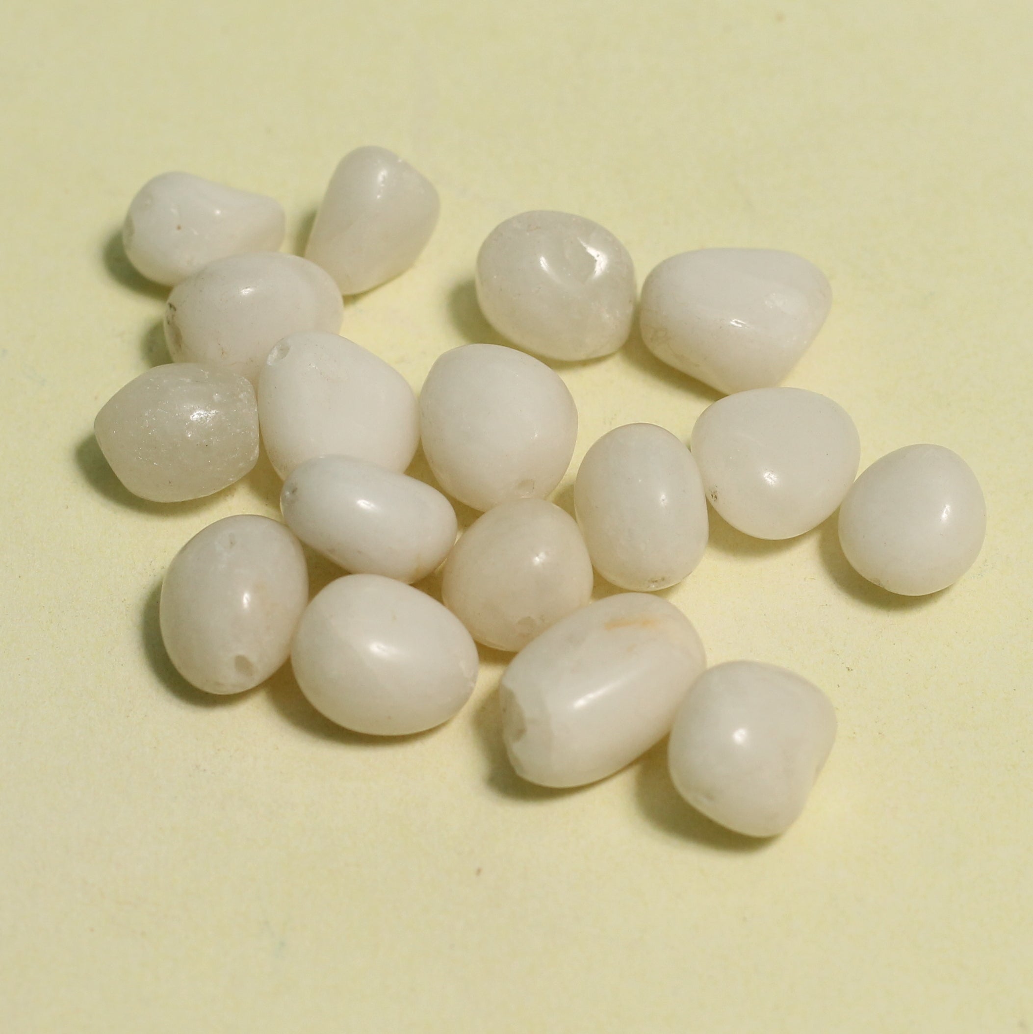 50 Pcs Tumble White Onyx Stone Beads 8-14 mm