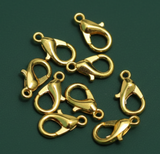 12mm Gold Finish Lobster Clasps