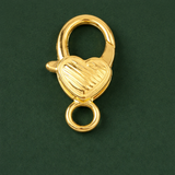 10 Pcs, 26X11mm Gold Finish Large Heart Lobster Clasps