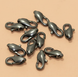 25 Pcs, Black Finish Alloy Lobster Clasps