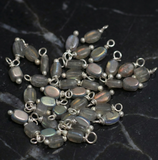 240 Pcs, 5mm Glass Loreal Beads  Silver Plated