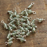 620 Pcs 3.5mm Glass Loreal Beads Silver Plated