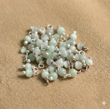 200 Pcs, 4mm Cats Eye Loreal Beads Tube Silver Plated