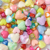 Mixed Style Acrylic Beads Heart Mixed Color