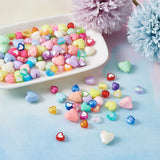 Mixed Style Acrylic Beads Heart Mixed Color