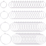 1 Set Brass Wine Glass Charm Rings Hoop Earrings, Silver