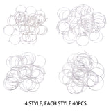 1 Set Brass Wine Glass Charm Rings Hoop Earrings, Silver