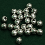 4mm Silver Plated Brass Round Beads