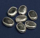 20 Pcs, 17x13mm Silver Oval Aluminium Beads