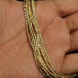 38 Gm, 2x1mm, Brass Tube Beads Golden