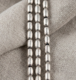 50 Gm Metal Hammered Round Tube Beads Silver 5x3 mm
