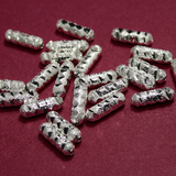 50 Gms, 11x3mm Silver Brass Tube Beads,