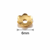 50Gm 6mm Metal Flowers Bead Caps Golden