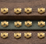 25Gm, 6mm Metal Flowers Bead Caps Golden