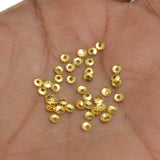 25 Gm Flower Bead Caps Golden 3mm