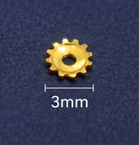 25Gm 3mm Flower Bead Caps Golden