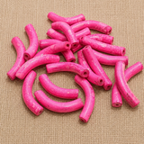 Glass Marble Twisty Tube Beads Pink