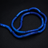 50 Pcs, Glass Marble Twisty Tube Beads Blue