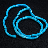 50 Pcs Glass Marble Twisty Tube Beads Turquoise