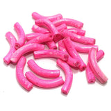Glass Marble Twisty Tube Beads Pink