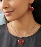 Milifiori Red Heart Pendant Set