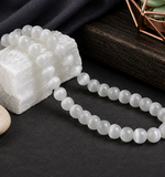 8mm White and Orange Round Monalisa Beads String