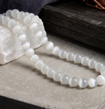8mm White and Orange Round Monalisa Beads String