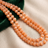 8mm White and Orange Round Monalisa Beads String