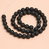 8mm Black Lava Round Beads