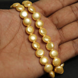 1 String, 10x5mm Taiwan Baroque Pearls Rose Gold Flat Round
