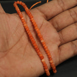 1 String Zed Cut Tyre Beads Orange 3x4mm