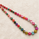 8-15mm Natural Faceted Graduation Round Agates Gemstone Beads