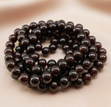 1 String 8mm Round Garnet Stone Beads