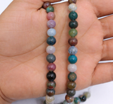 1 String 6mm and 8mm Round Shape Indian Agate Stone Beads