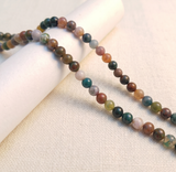 1 String 6mm and 8mm Round Shape Indian Agate Stone Beads