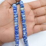 1 String 8x5mm Zed Lapis Rondelle Gemstone Beads