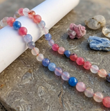 1 String 8-10mm Natural Onyx Round Faceted Beads For Jewellery Making