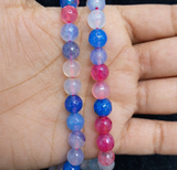 1 String 8-10mm Natural Onyx Round Faceted Beads For Jewellery Making