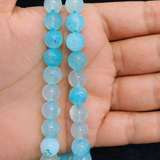 1 String 8-10mm Natural Onyx Round Faceted Beads For Jewellery Making