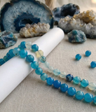 1 String 8-10mm Natural Onyx Round Faceted Beads For Jewellery Making