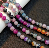 1 String 8-10mm Natural Onyx Round Faceted Beads For Jewellery Making