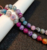 1 String 8-10mm Natural Onyx Round Faceted Beads For Jewellery Making