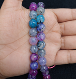 1 String 8-10mm Natural Onyx Round Faceted Beads For Jewellery Making